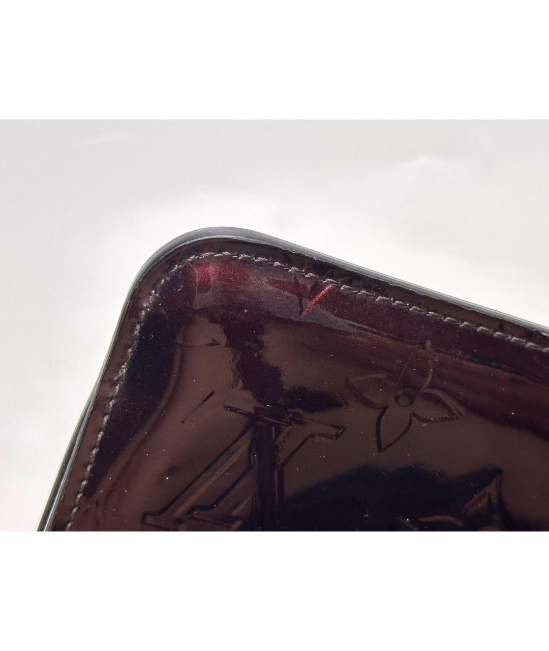 LOUIS VUITTON Бордовый кардхолдер из лакированной кожи, фото 6