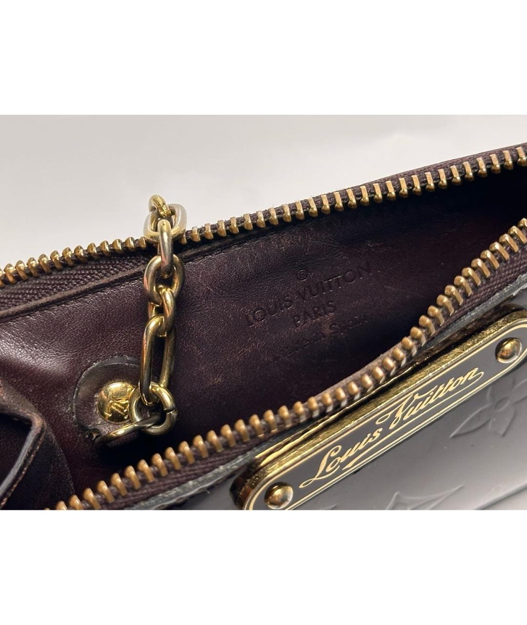 LOUIS VUITTON Бордовый кардхолдер из лакированной кожи, фото 4