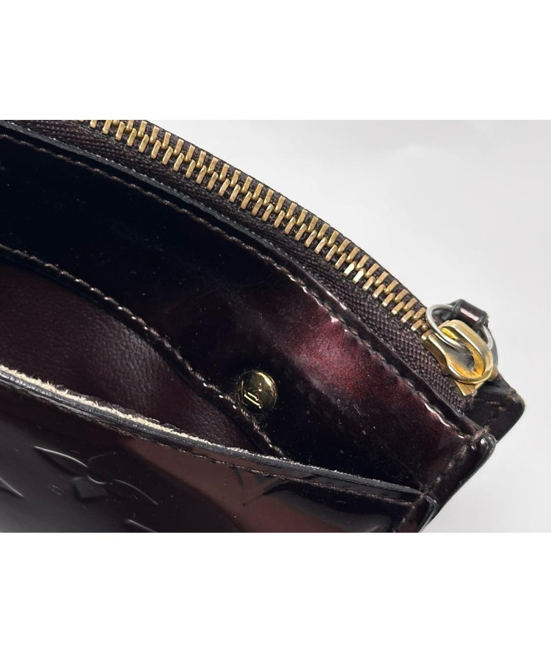 LOUIS VUITTON Бордовый кардхолдер из лакированной кожи, фото 8