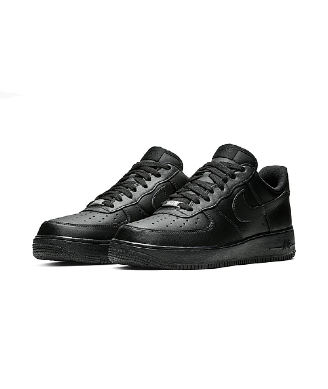 NIKE Черные кожаные низкие кроссовки / кеды, фото 6