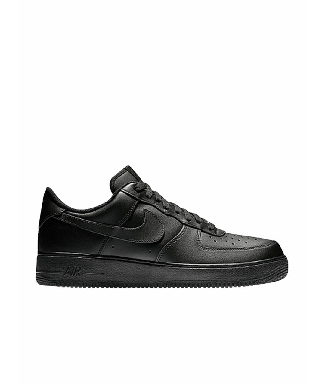 NIKE Черные кожаные низкие кроссовки / кеды, фото 1
