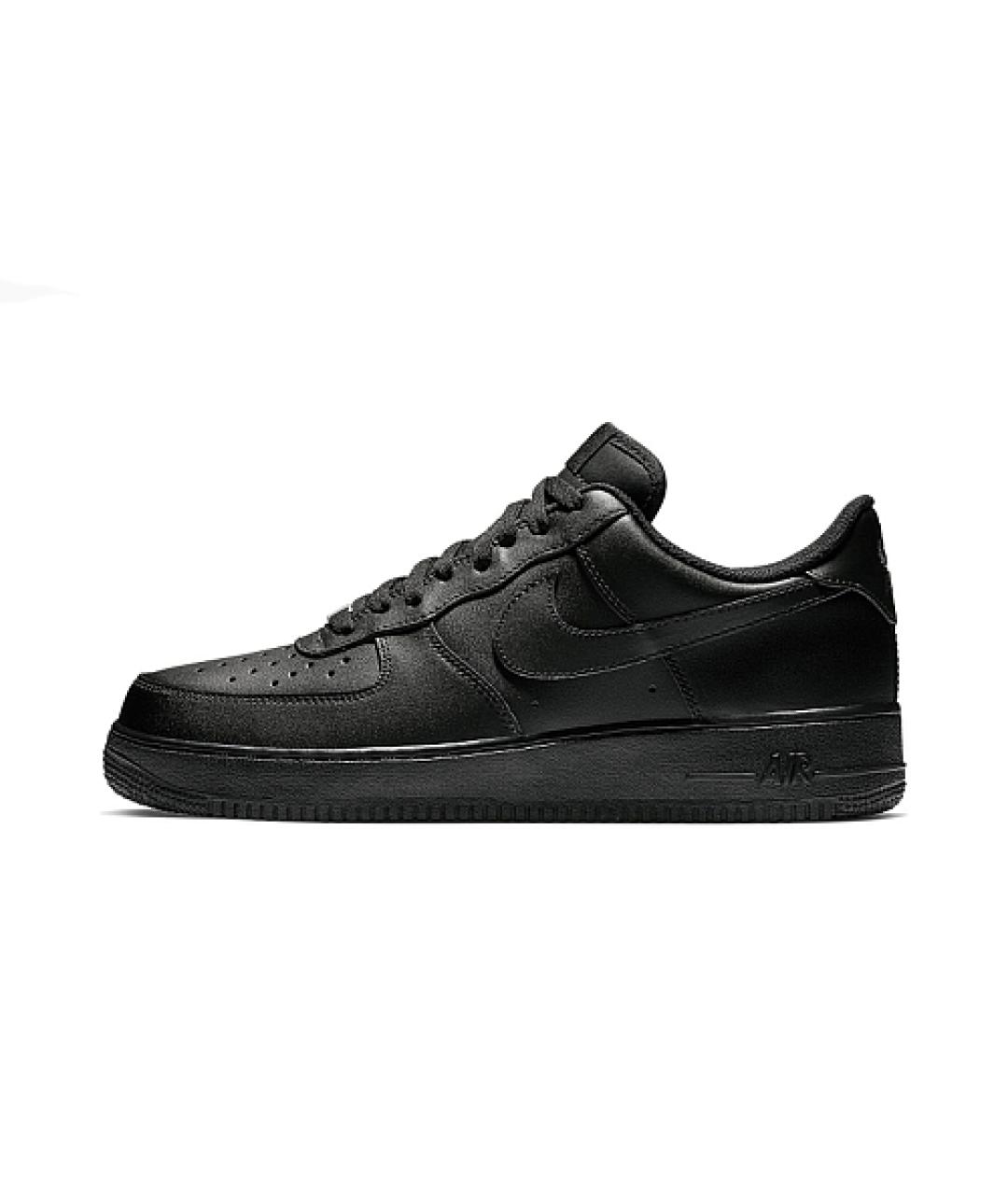 NIKE Черные кожаные низкие кроссовки / кеды, фото 2