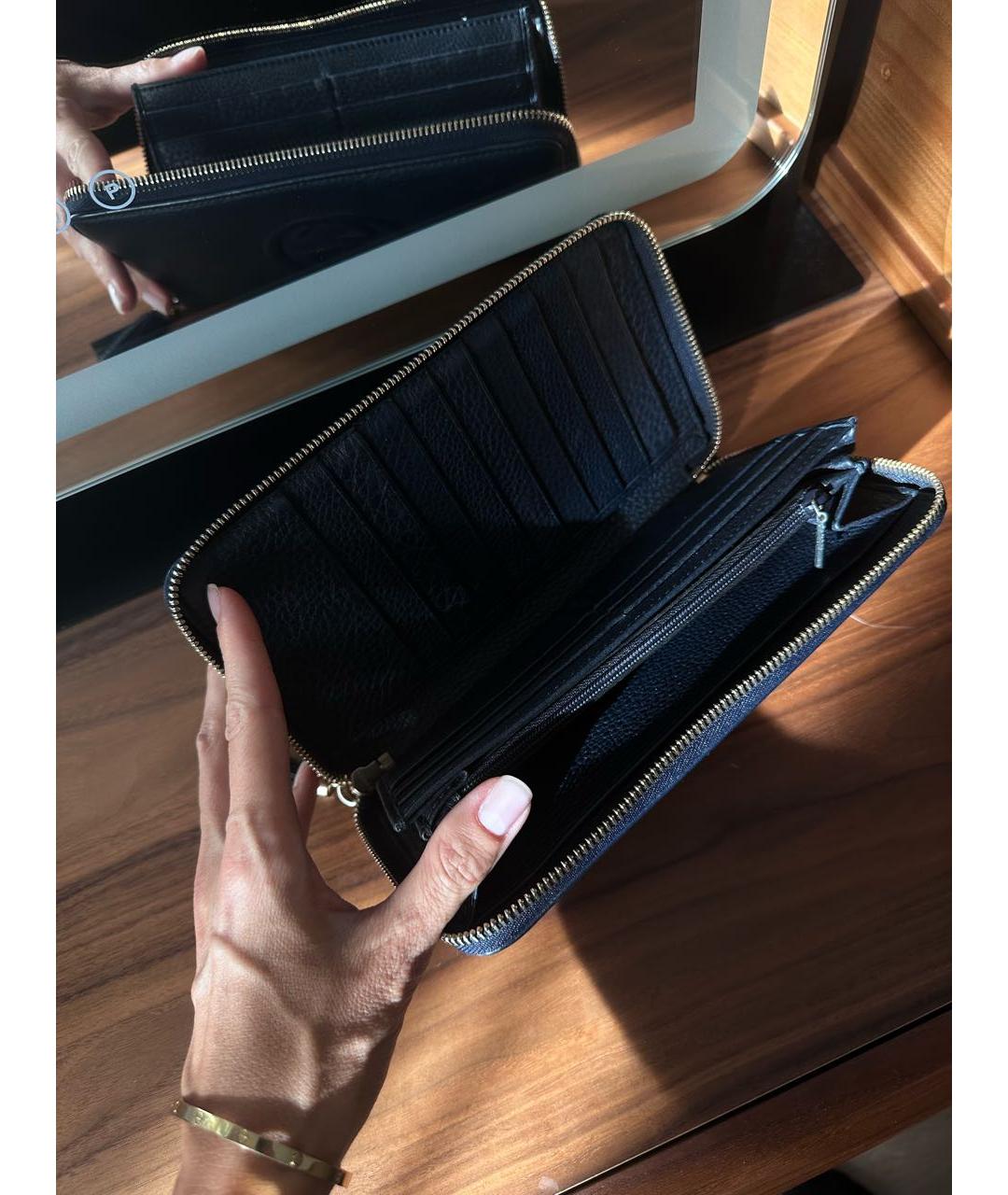 GUCCI Темно-синий кожаный кошелек, фото 4