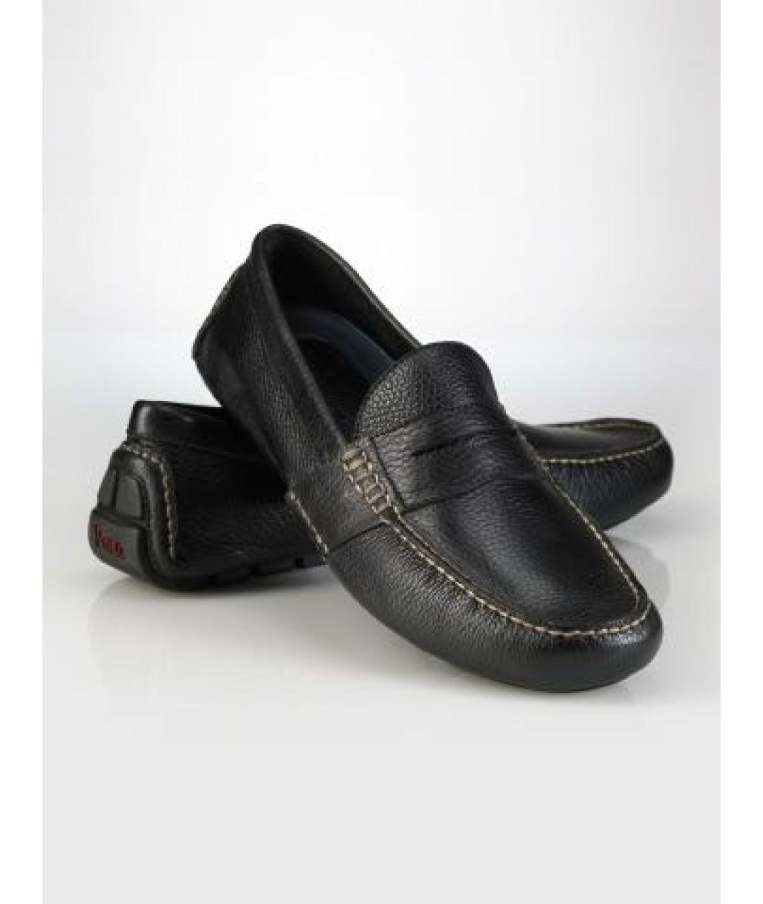 POLO RALPH LAUREN Черные кожаные мокасины, фото 8