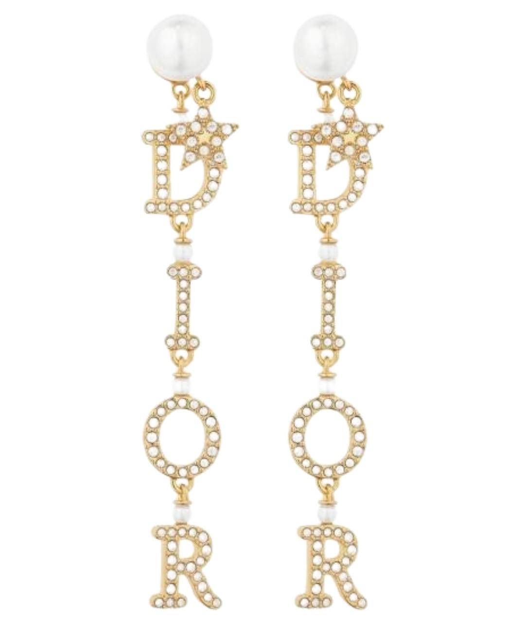 CHRISTIAN DIOR Золотые металлические серьги, фото 1
