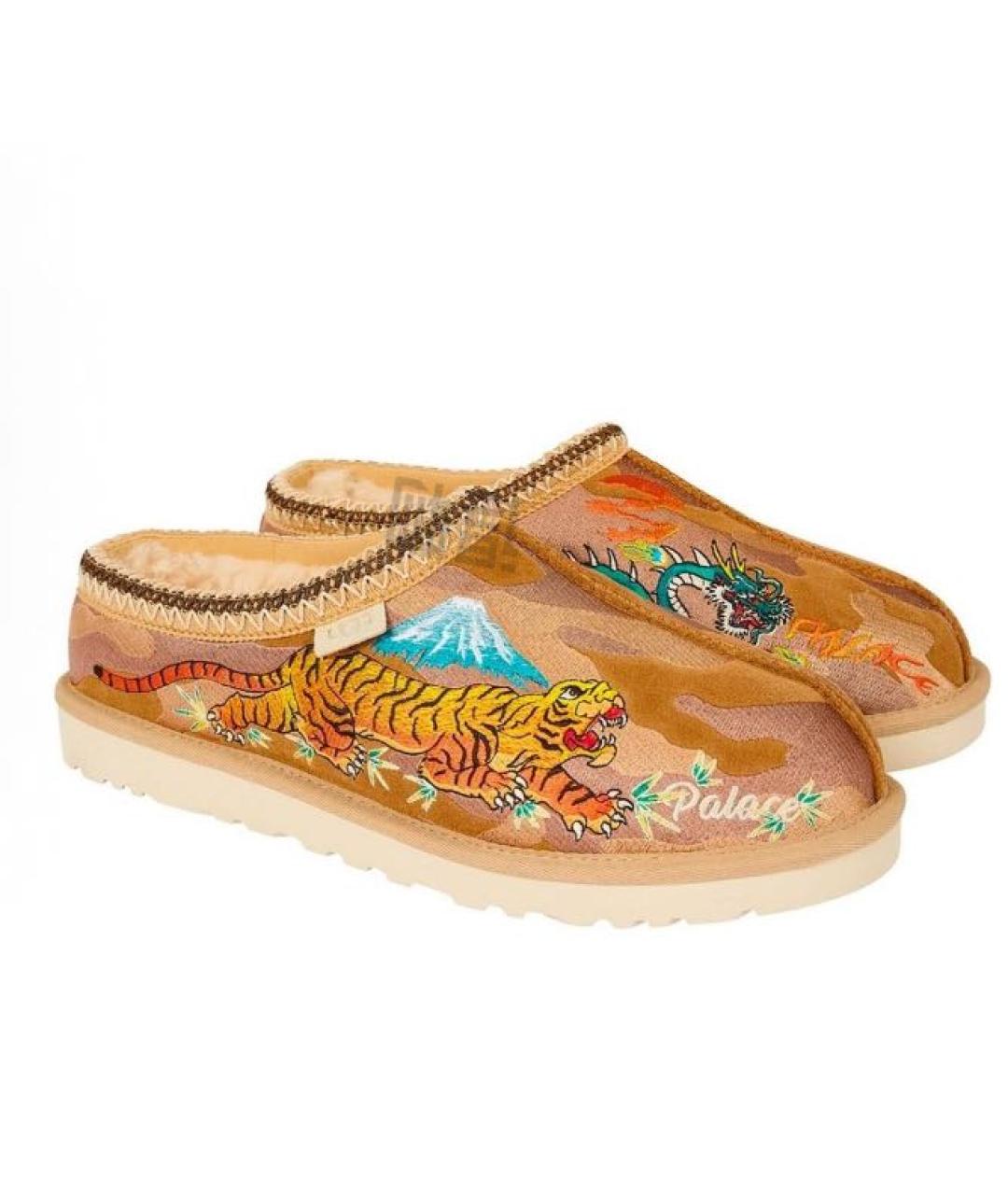 UGG AUSTRALIA Горчичные текстильные мюли, фото 3