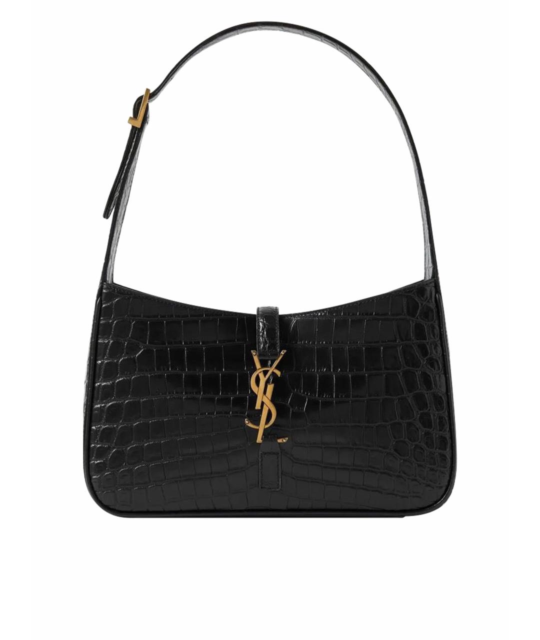 SAINT LAURENT Черная кожаная сумка с короткими ручками, фото 1