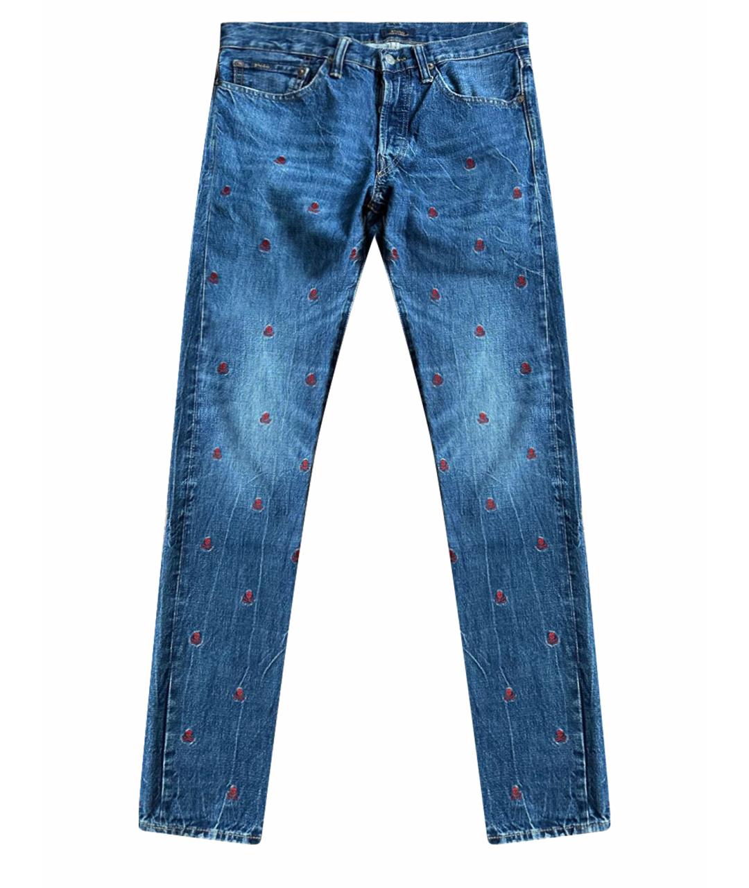 POLO RALPH LAUREN Синие хлопковые прямые джинсы, фото 1