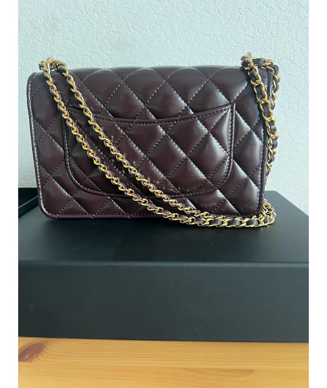 CHANEL Коричневая кожаная сумка через плечо, фото 2