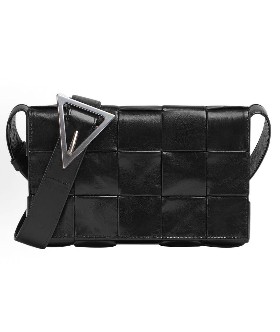 BOTTEGA VENETA Черная кожаная сумка через плечо, фото 1