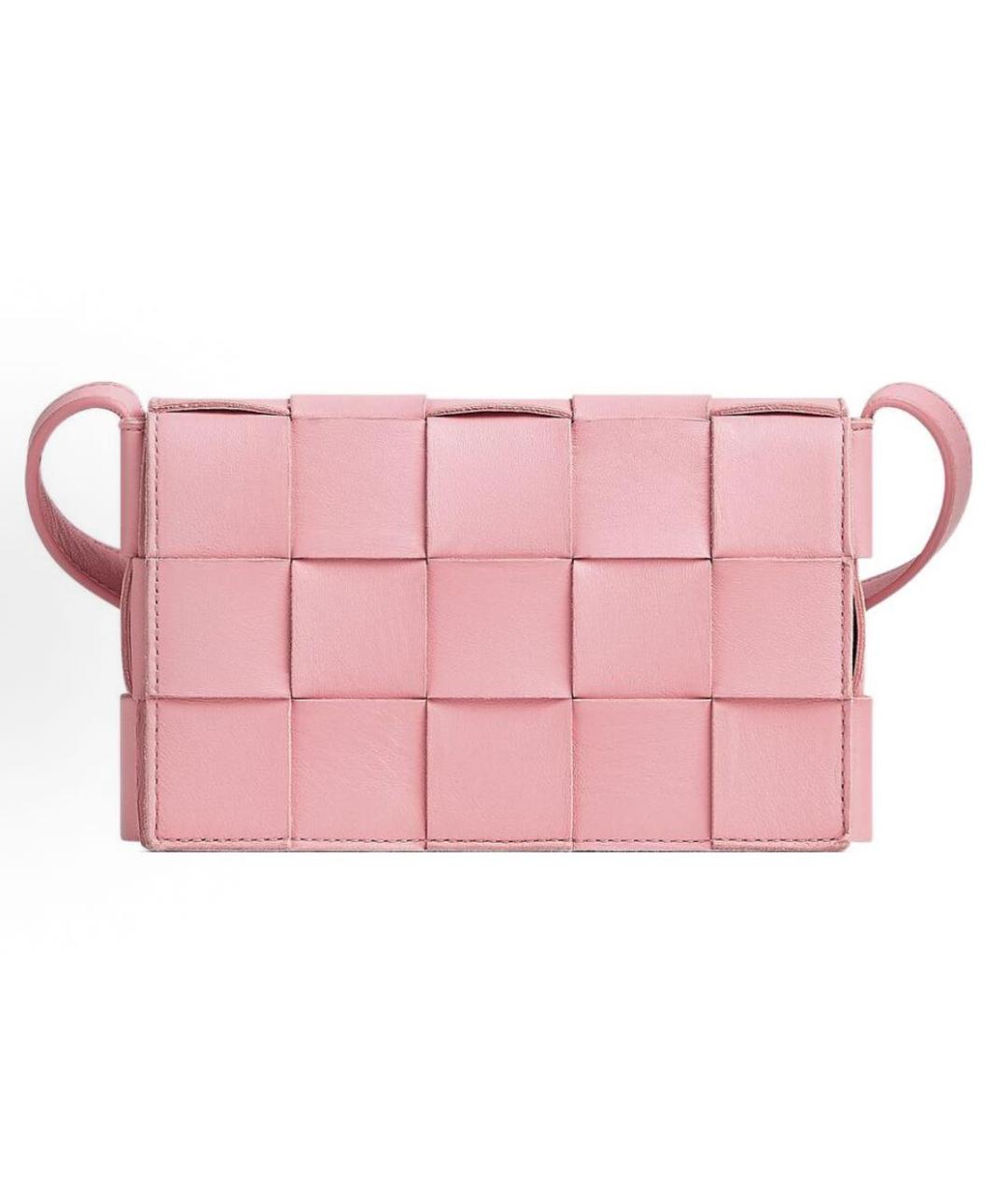 BOTTEGA VENETA Розовая кожаная сумка через плечо, фото 1