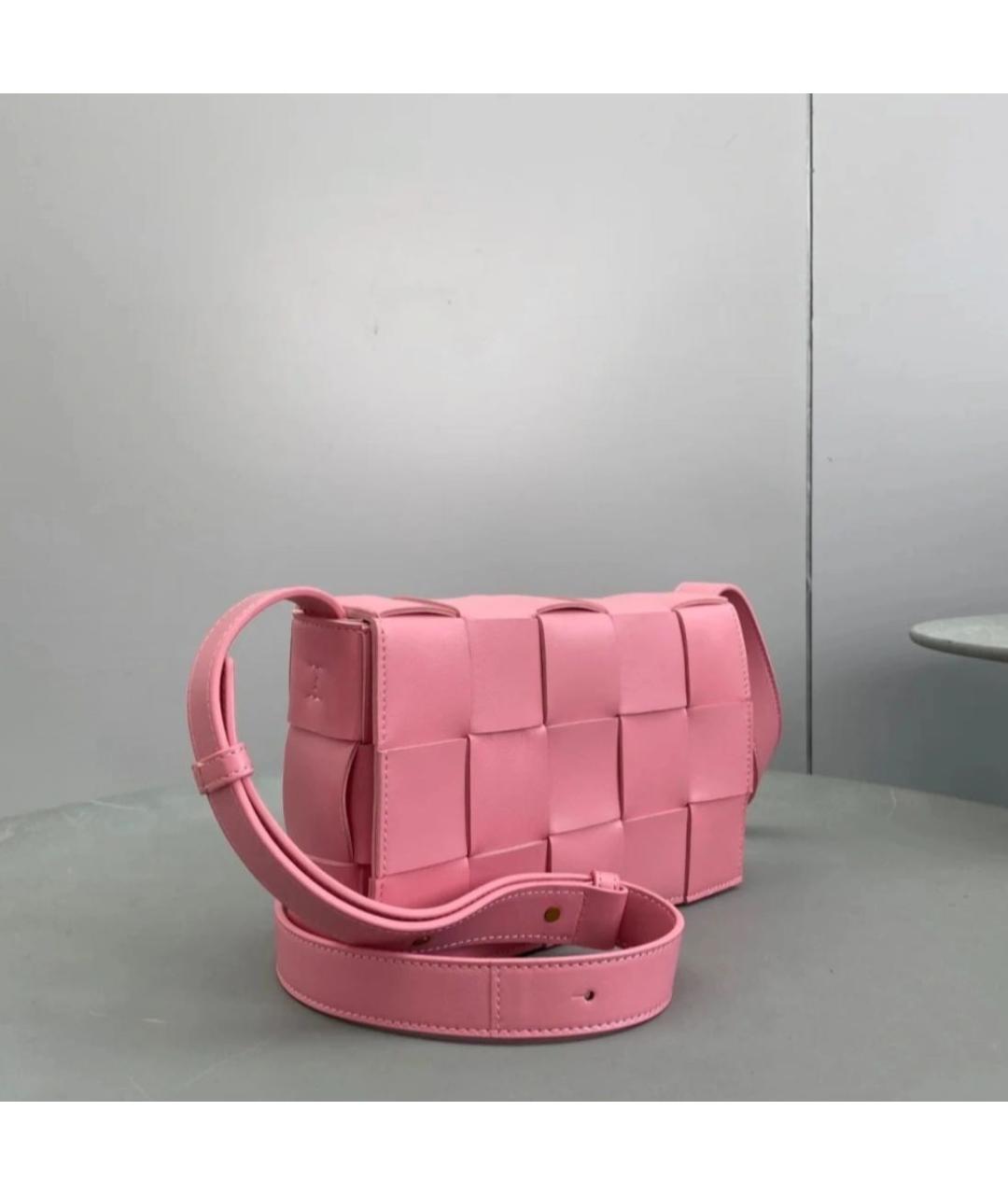 BOTTEGA VENETA Розовая кожаная сумка через плечо, фото 3