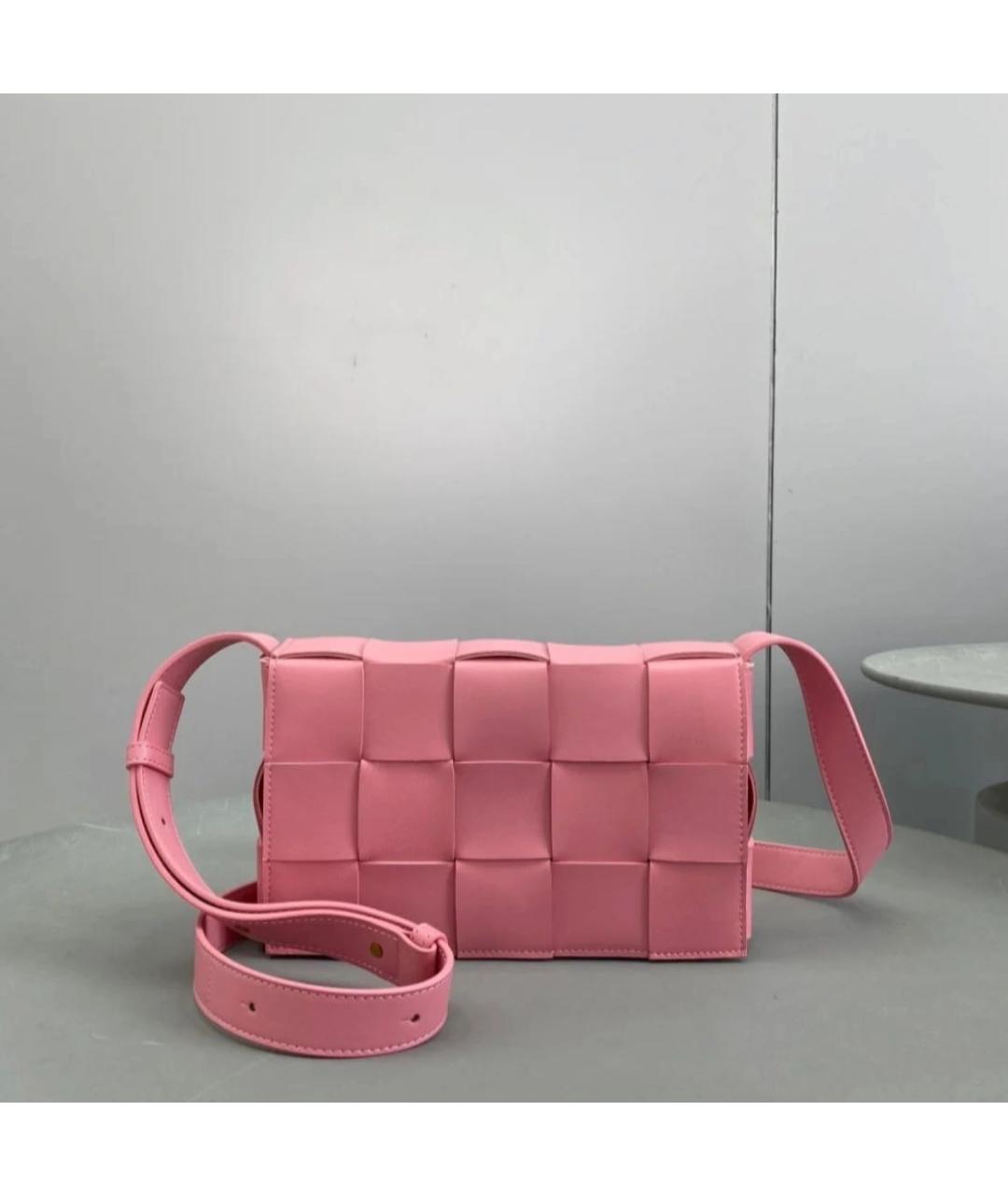 BOTTEGA VENETA Розовая кожаная сумка через плечо, фото 2