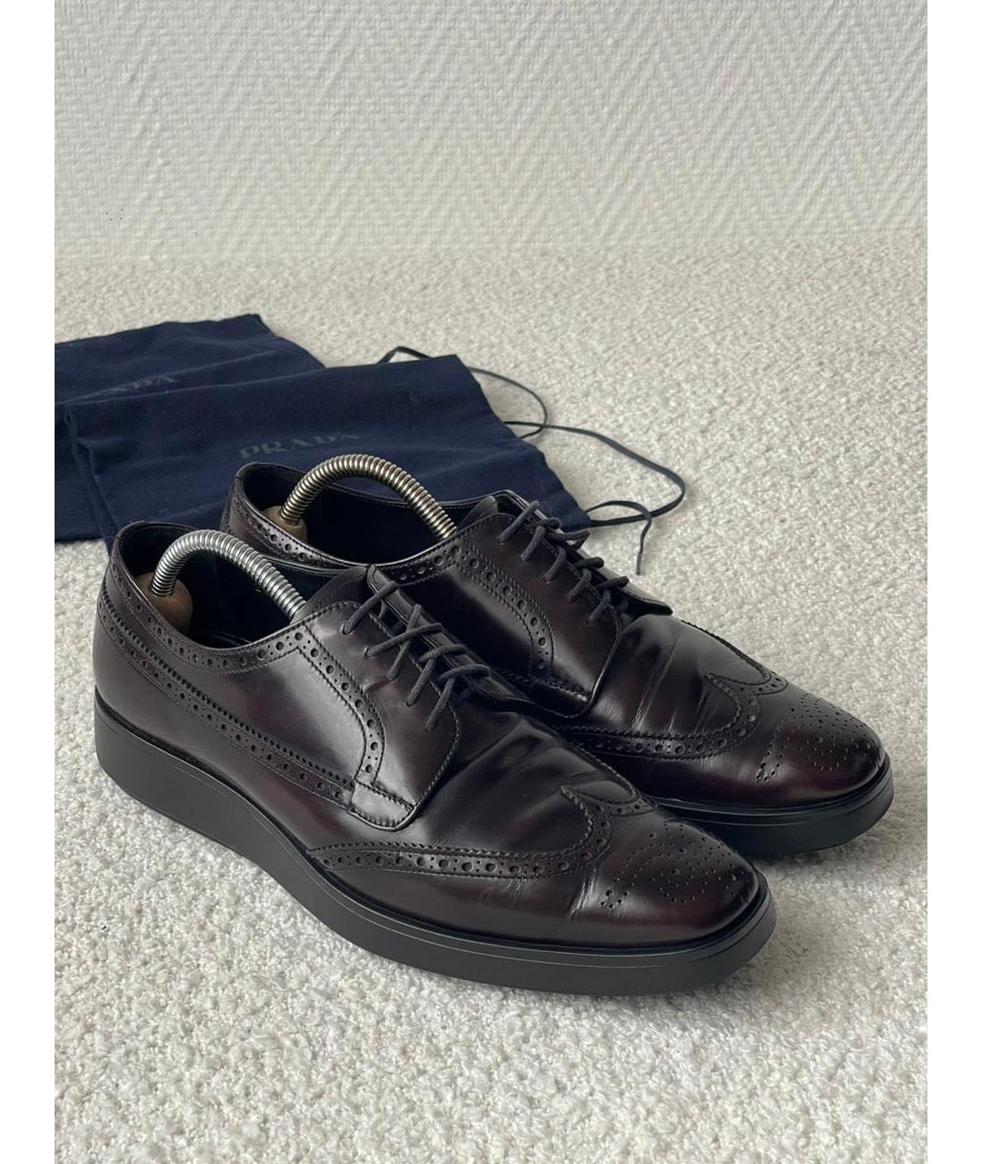 PRADA Черные кожаные низкие ботинки, фото 9