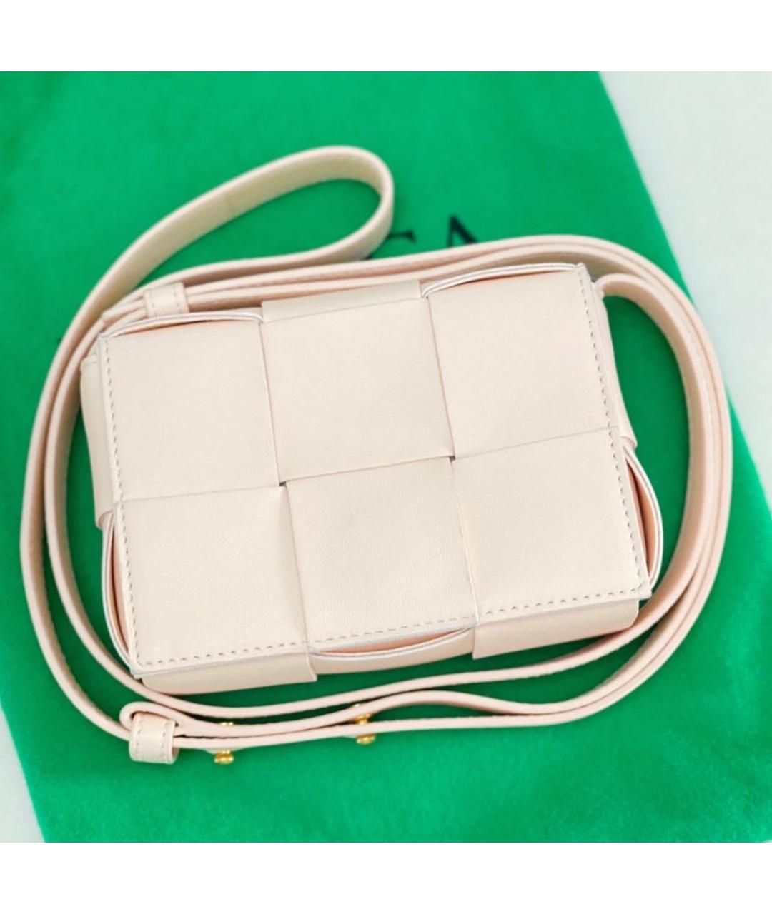 BOTTEGA VENETA Бежевая кожаная сумка через плечо, фото 3