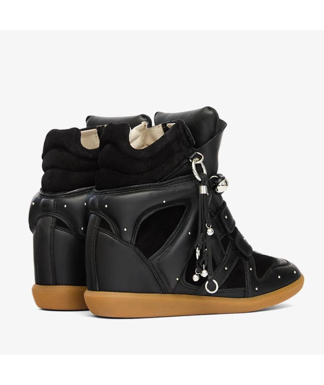 ISABEL MARANT Черные кожаные кроссовки, фото 2