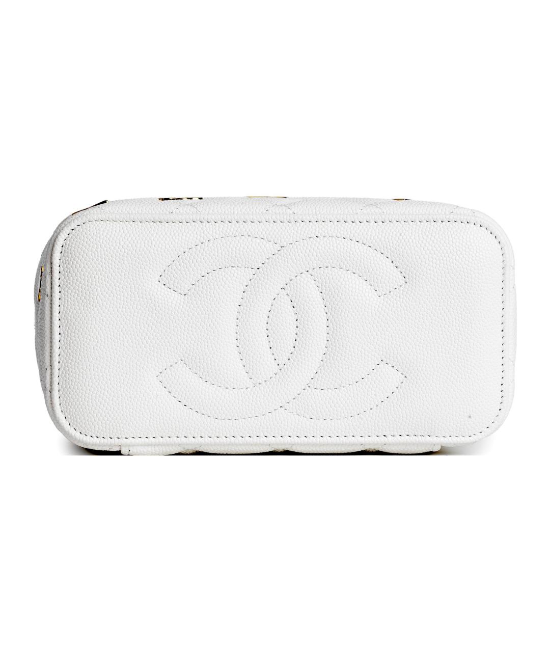 CHANEL Белая кожаная косметичка, фото 4
