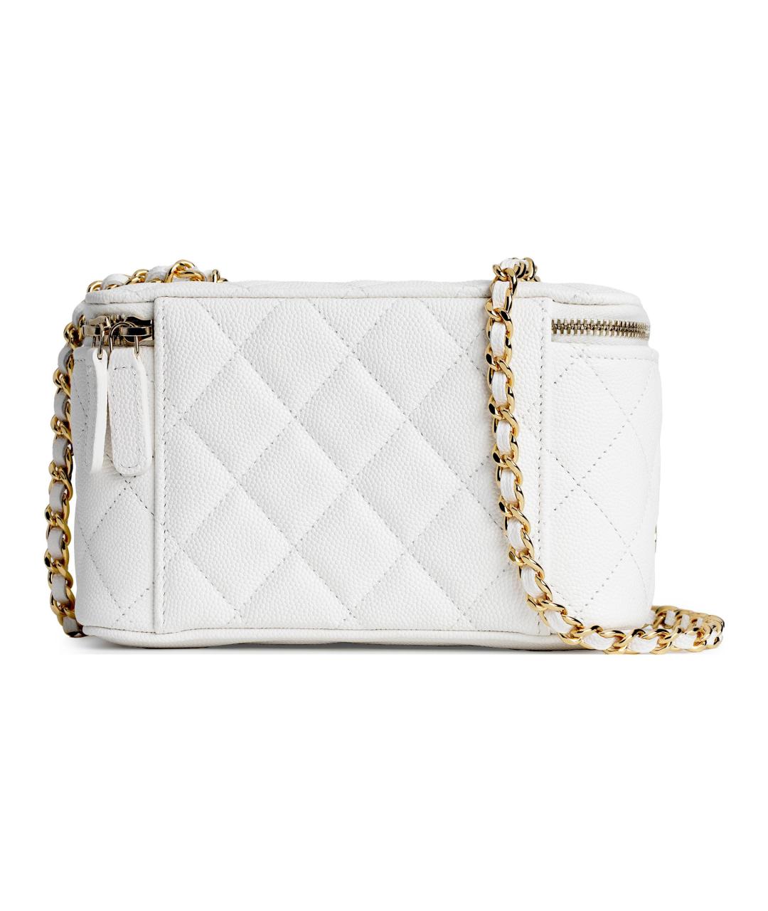 CHANEL Белая кожаная косметичка, фото 3