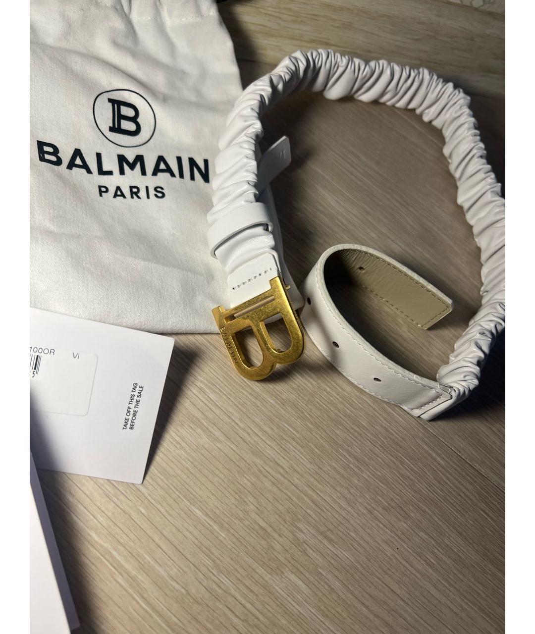 BALMAIN Белый кожаный ремень, фото 5