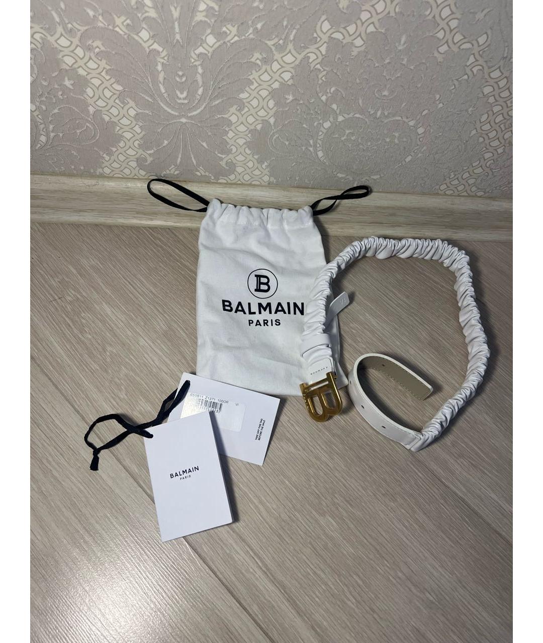BALMAIN Белый кожаный ремень, фото 4