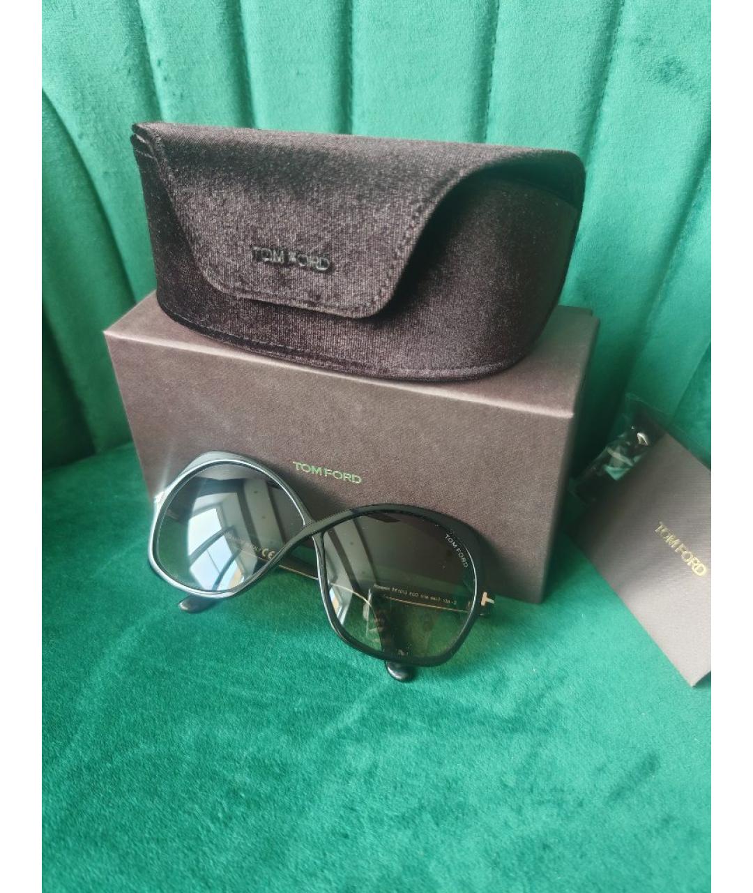 TOM FORD Черные пластиковые солнцезащитные очки, фото 4