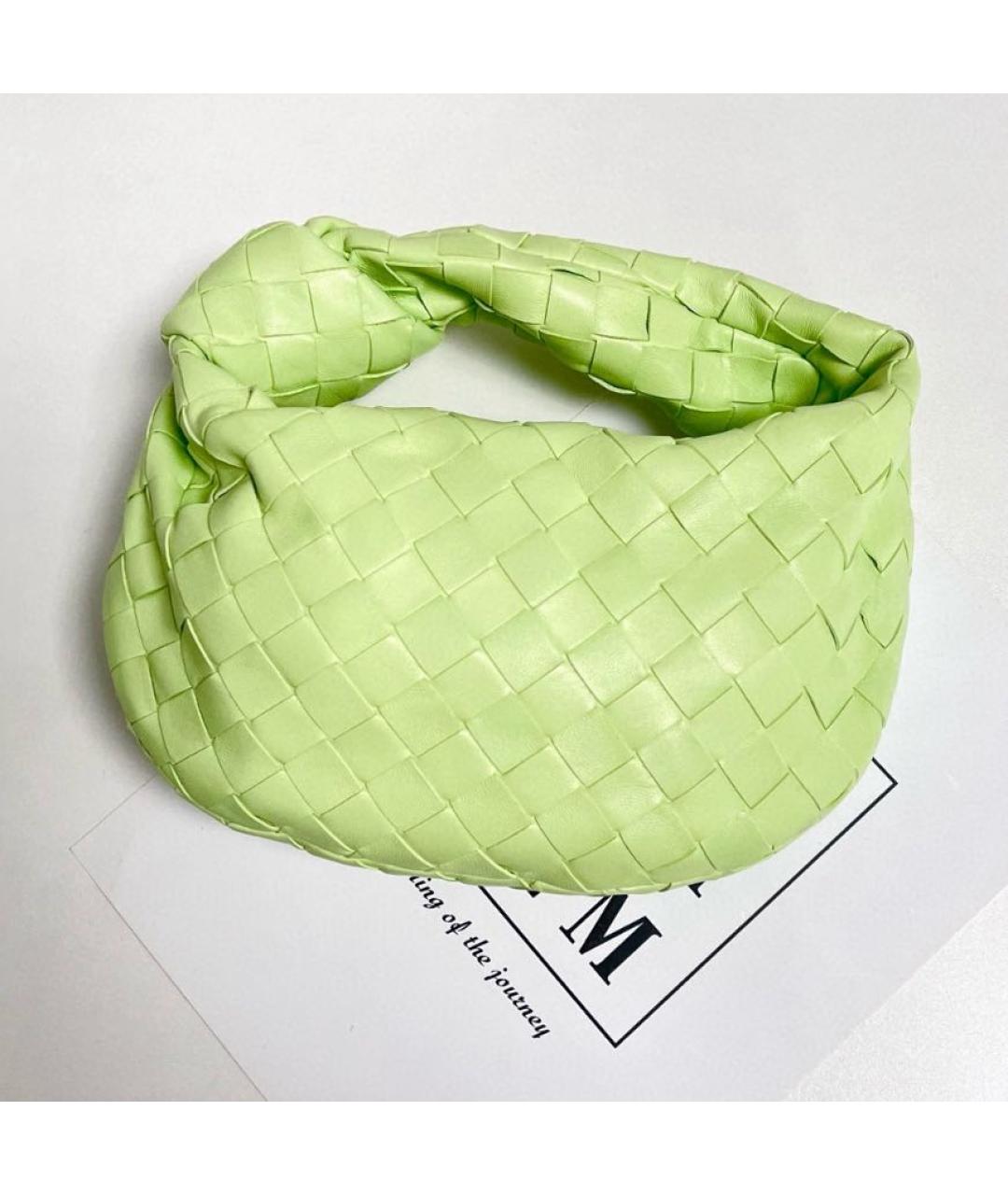 BOTTEGA VENETA Салатовая кожаная сумка с короткими ручками, фото 3