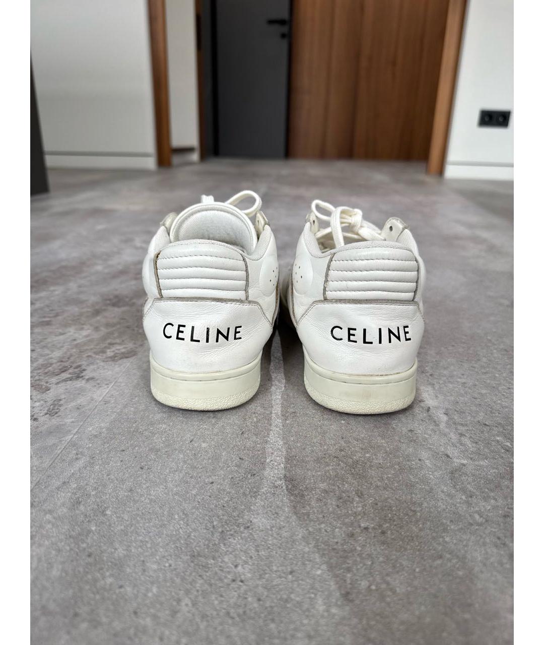 CELINE Белые кожаные кеды, фото 6