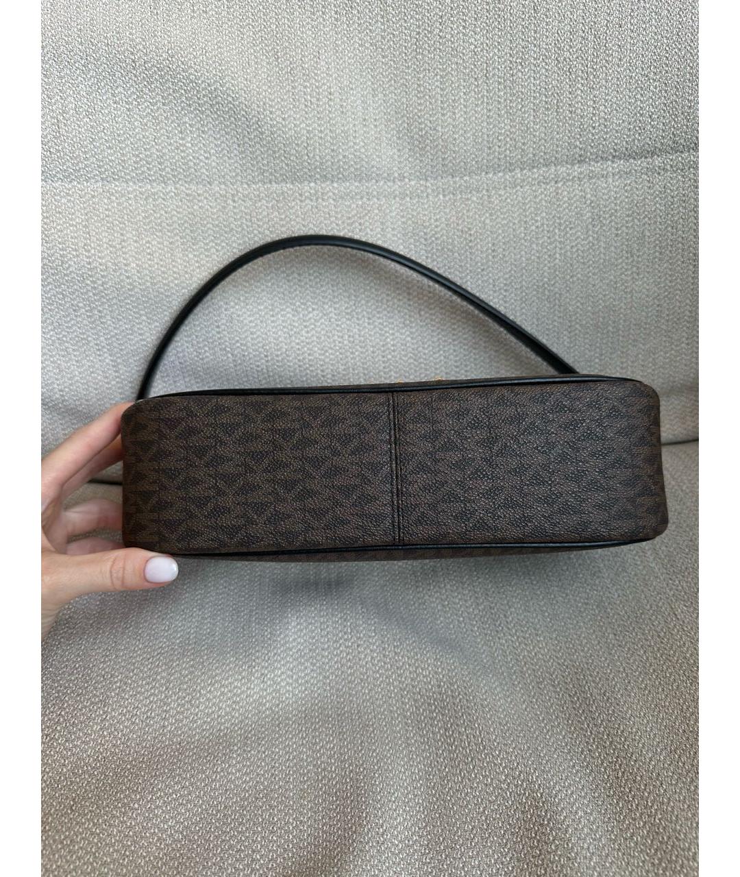 MICHAEL KORS Коричневая кожаная сумка с короткими ручками, фото 6