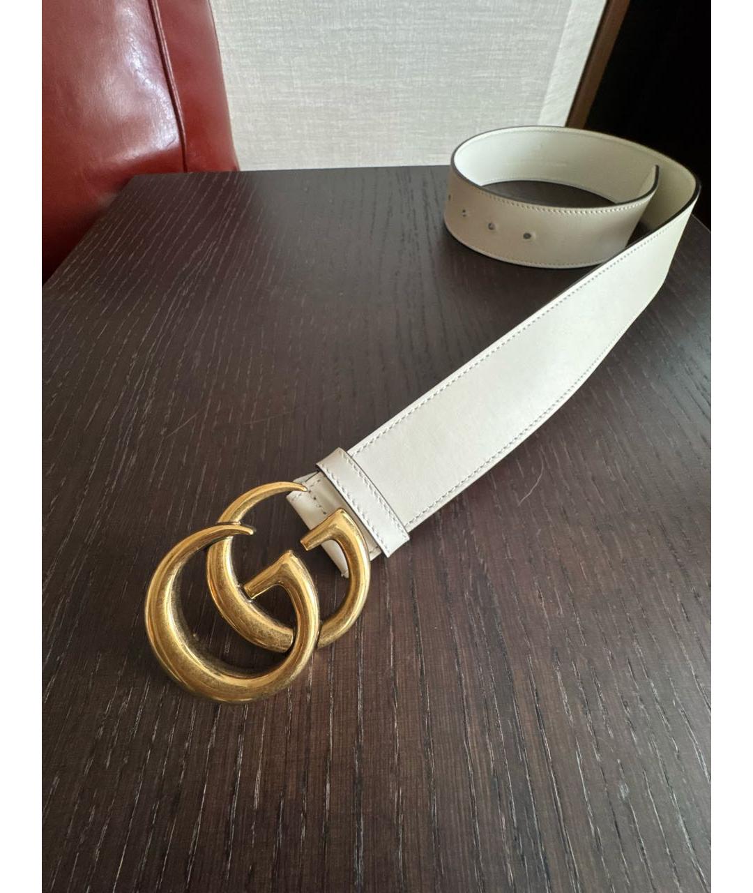 GUCCI Белый кожаный ремень, фото 2