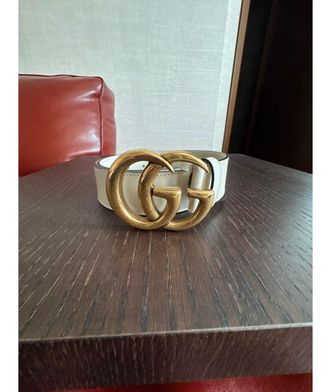 GUCCI Белый кожаный ремень, фото 5