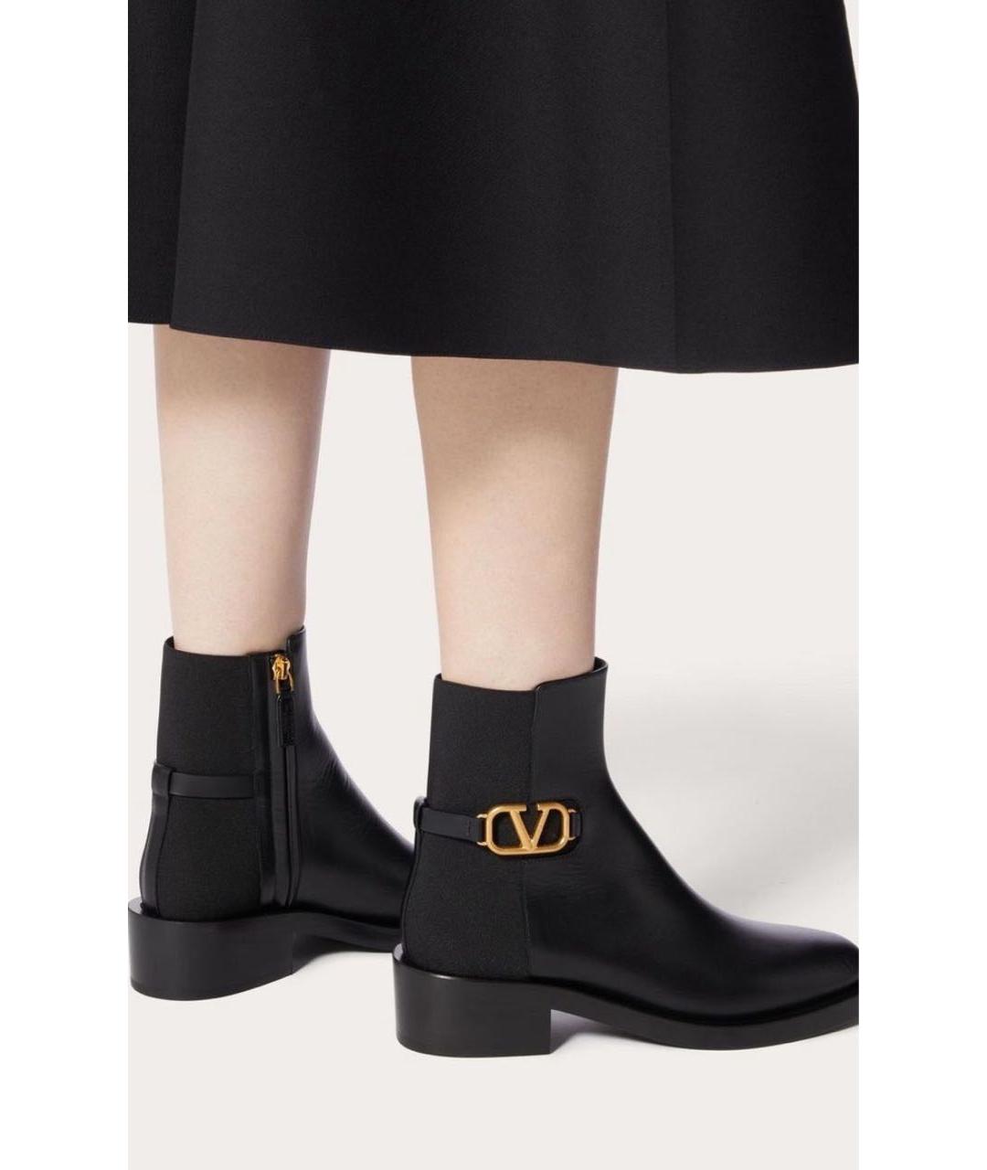 VALENTINO Черные кожаные ботинки, фото 4