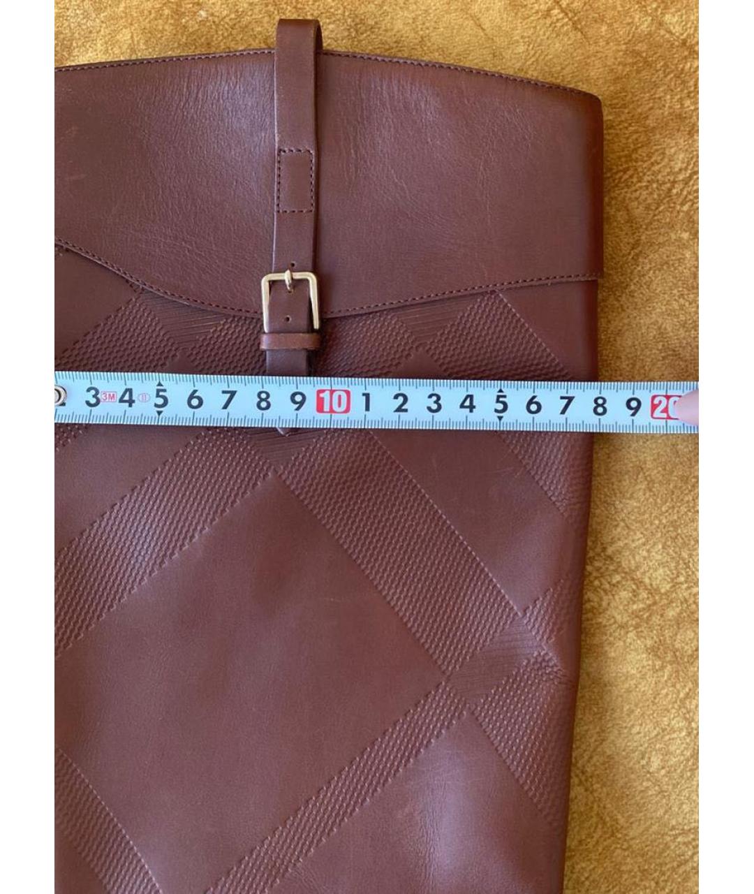BURBERRY Коричневые кожаные сапоги, фото 8
