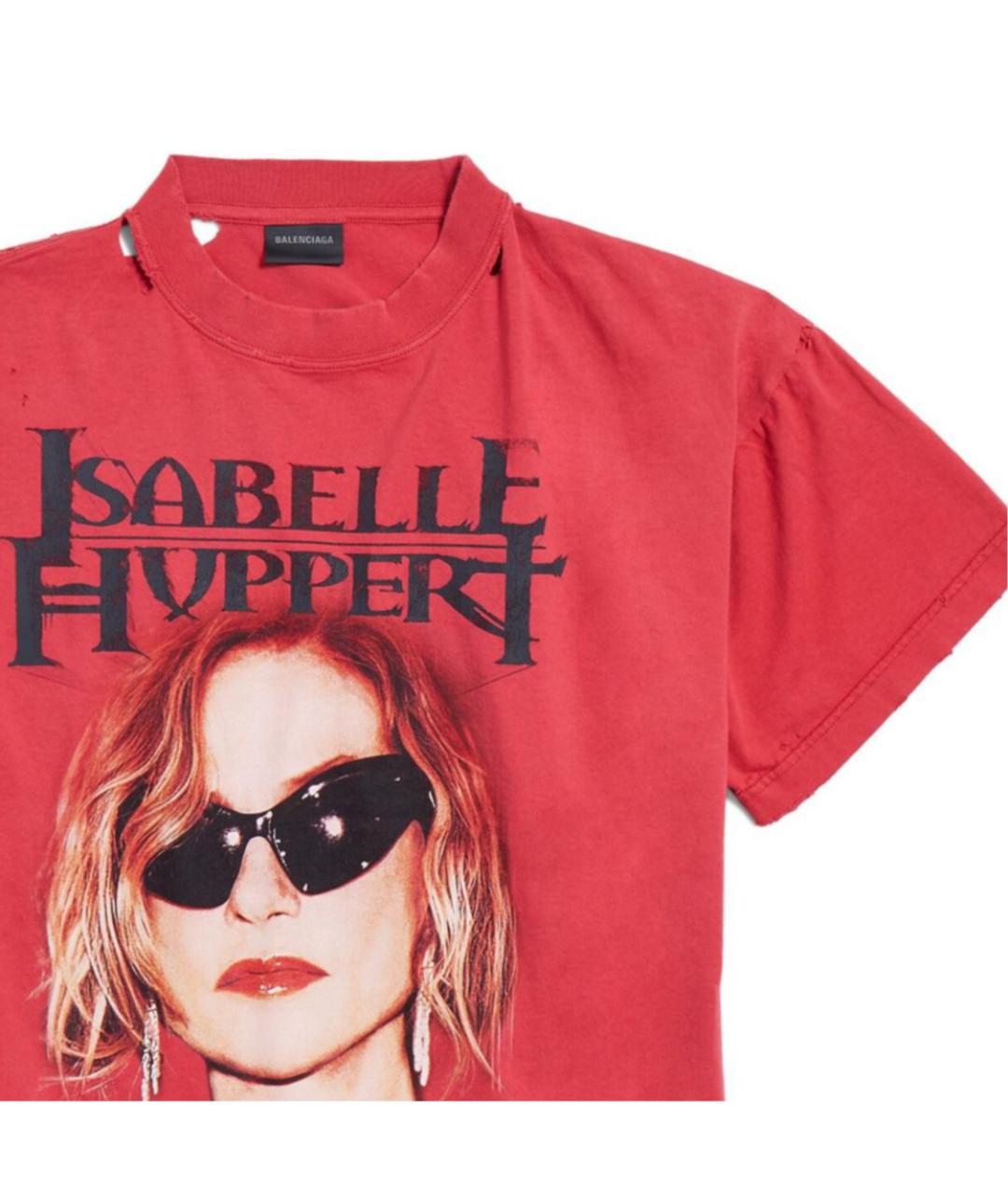 BALENCIAGA Красная хлопковая футболка, фото 5