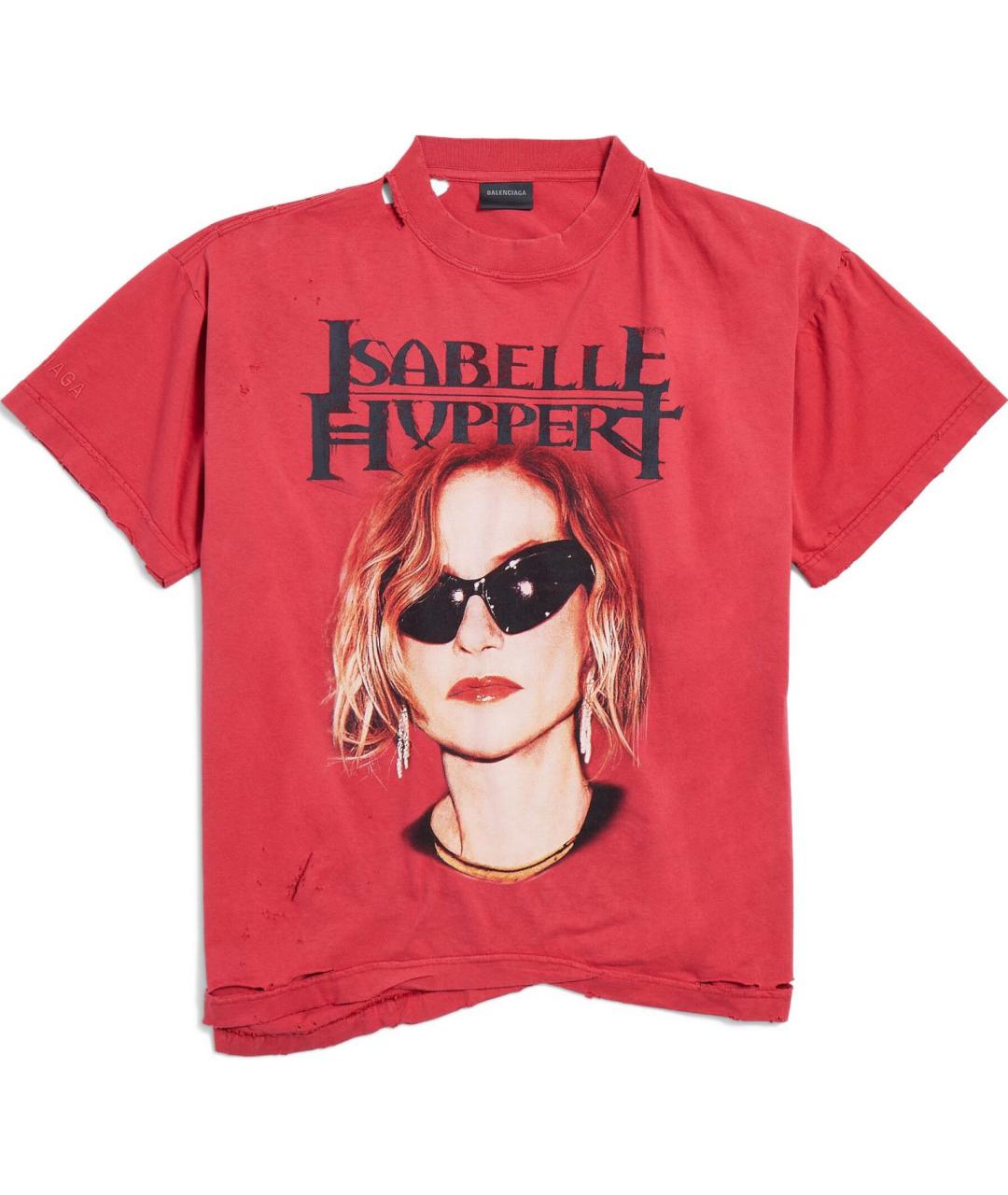 BALENCIAGA Красная хлопковая футболка, фото 1