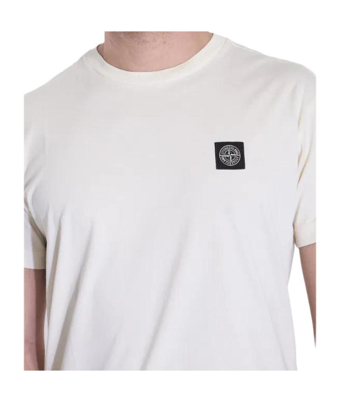 STONE ISLAND Белая футболка, фото 3