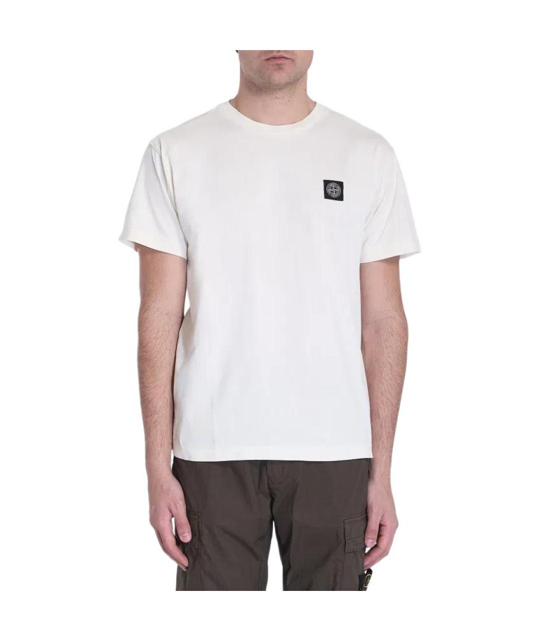 STONE ISLAND Белая футболка, фото 4