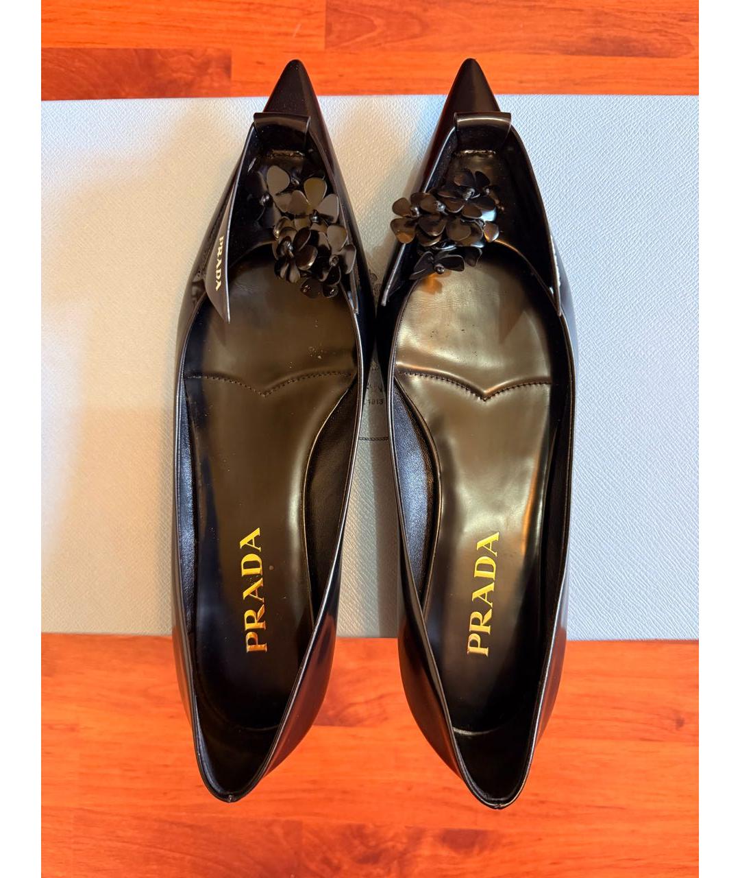 PRADA Черные кожаные туфли, фото 3