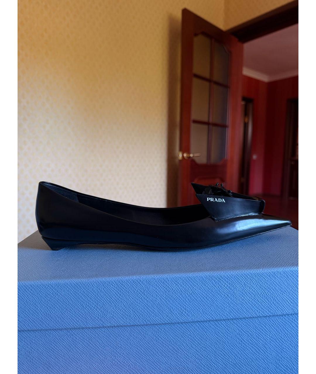 PRADA Черные кожаные туфли, фото 9