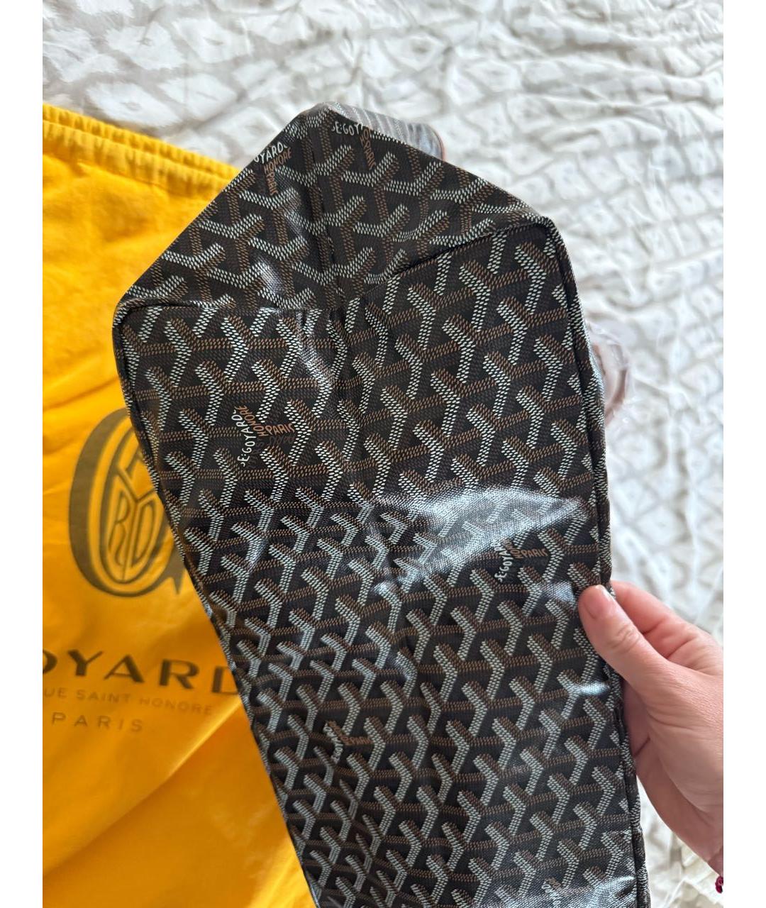 GOYARD Коричневая кожаная сумка тоут, фото 7
