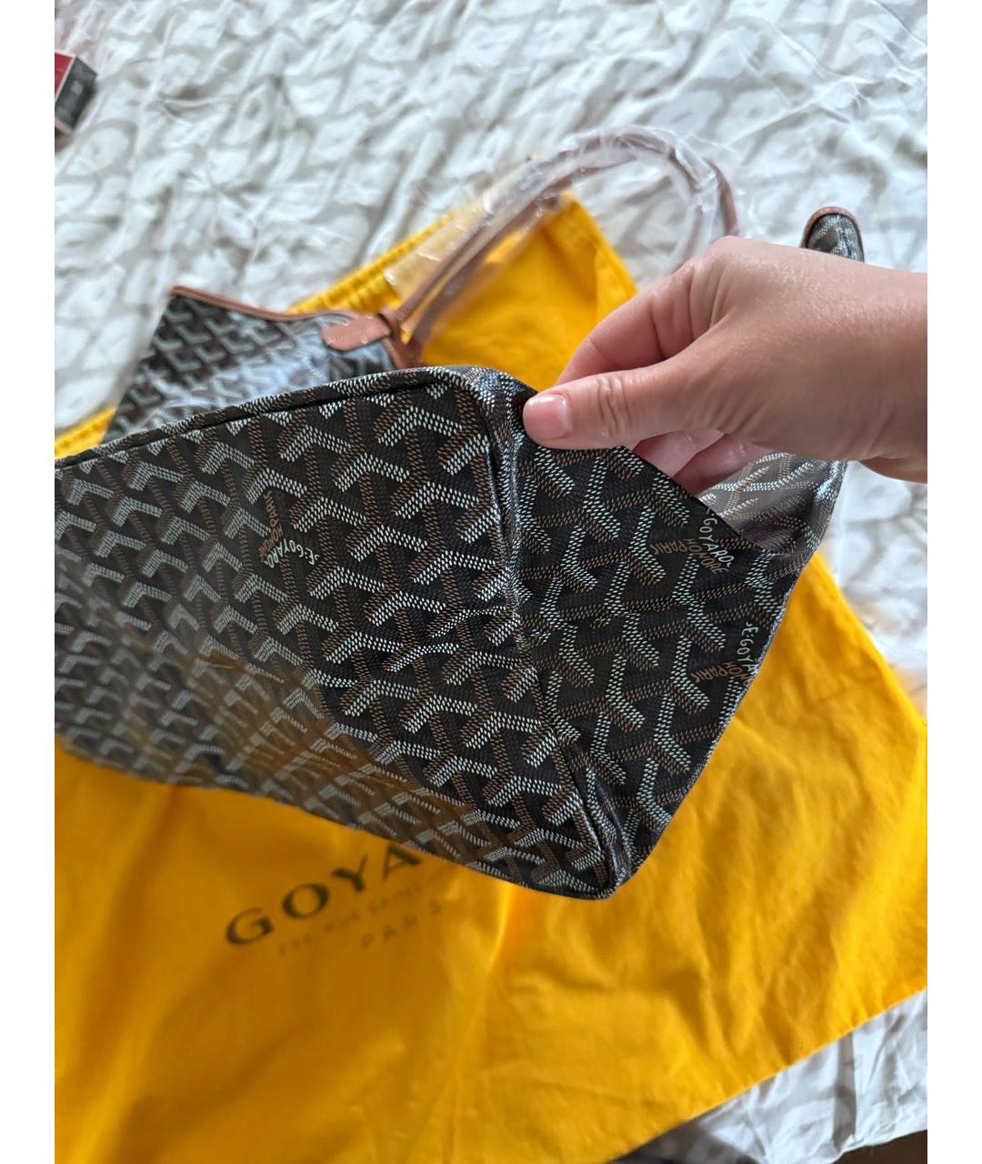 GOYARD Коричневая кожаная сумка тоут, фото 8