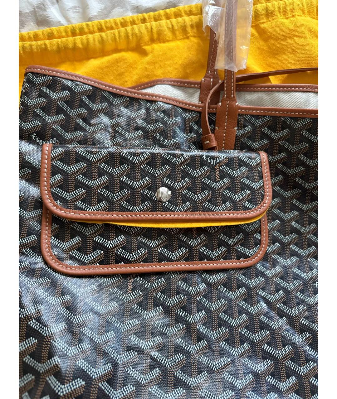 GOYARD Коричневая кожаная сумка тоут, фото 6