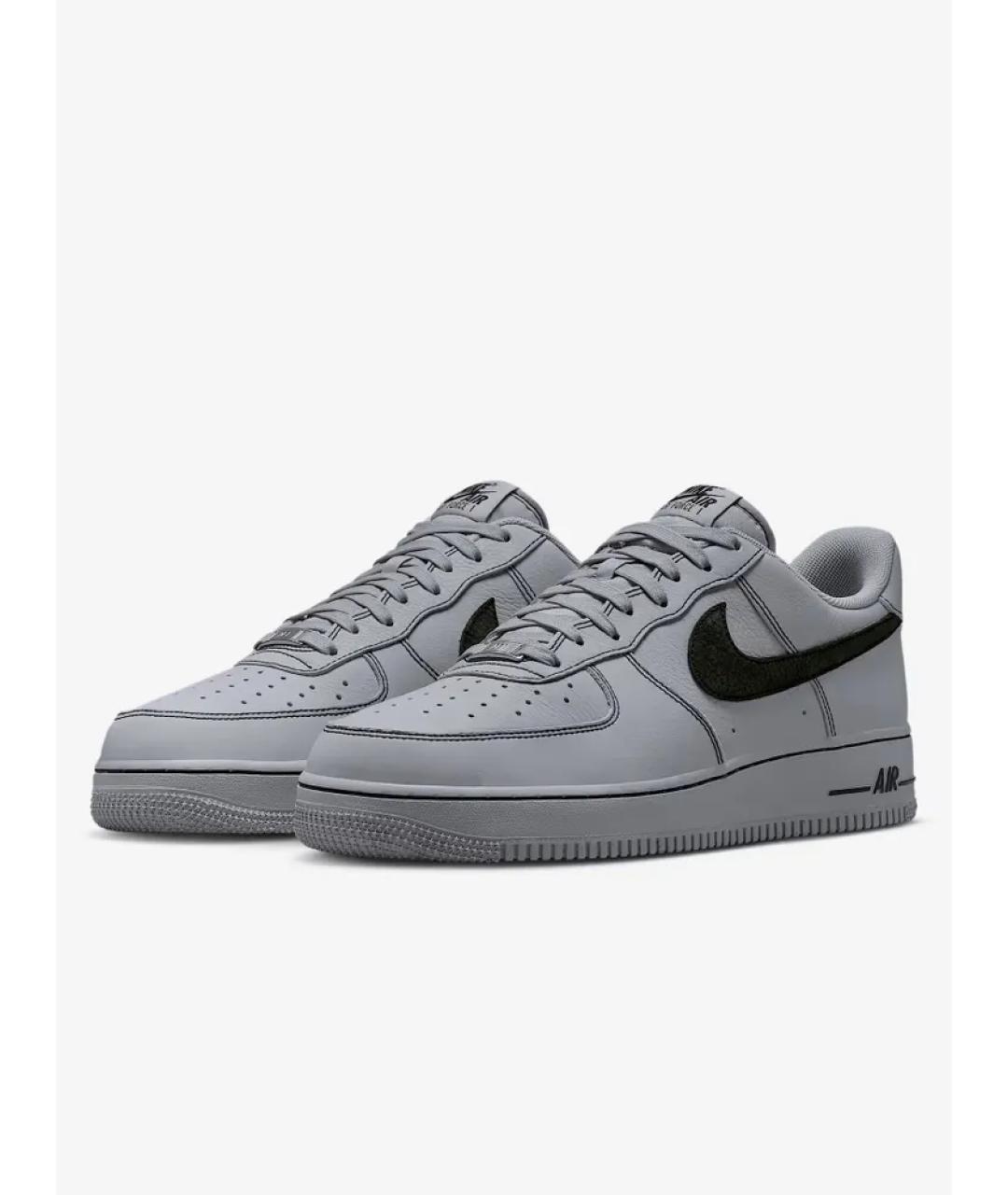 NIKE Серые кожаные низкие кроссовки / кеды, фото 6