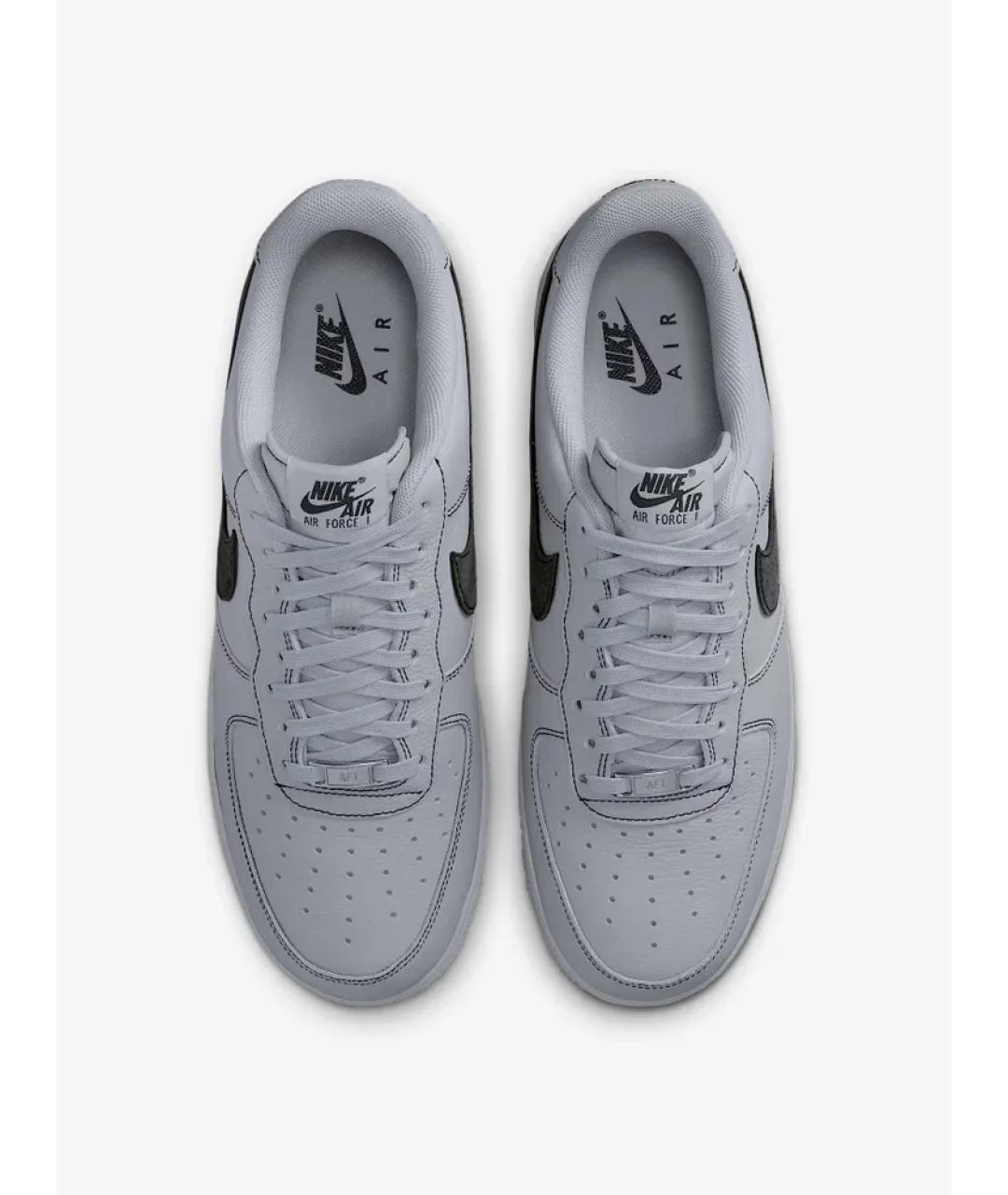 NIKE Серые кожаные низкие кроссовки / кеды, фото 3