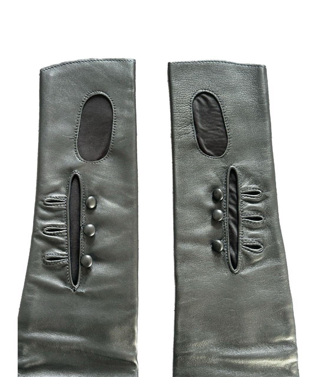 MAISON MARGIELA Черные кожаные митенки, фото 3