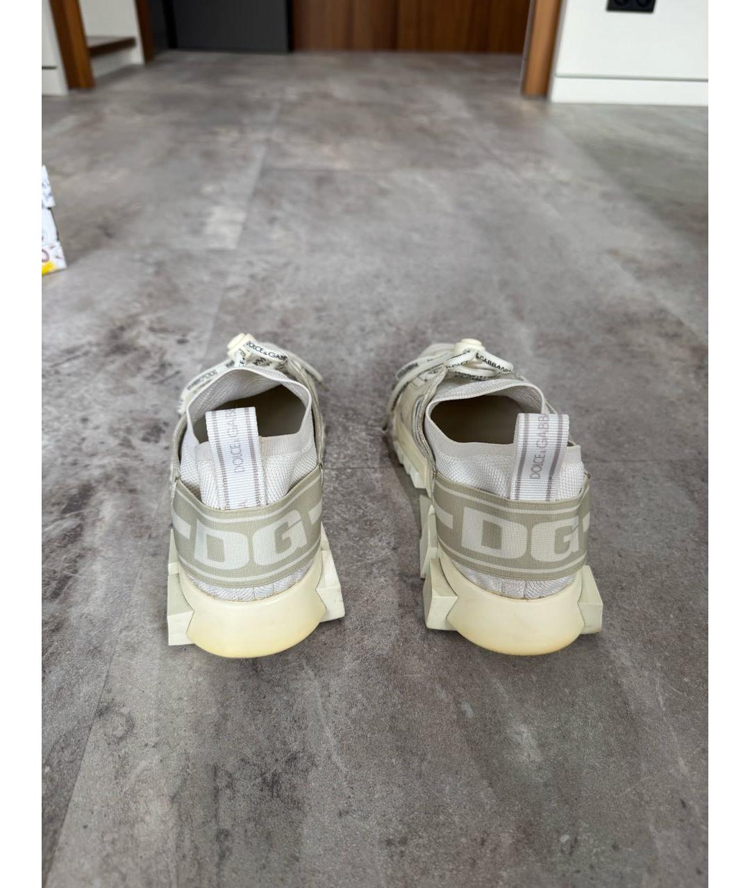 DOLCE&GABBANA Бежевые текстильные кеды, фото 4