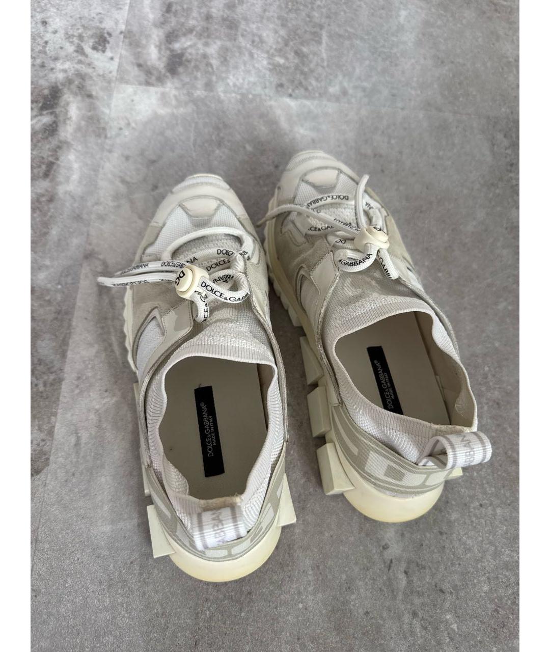 DOLCE&GABBANA Бежевые текстильные кеды, фото 6