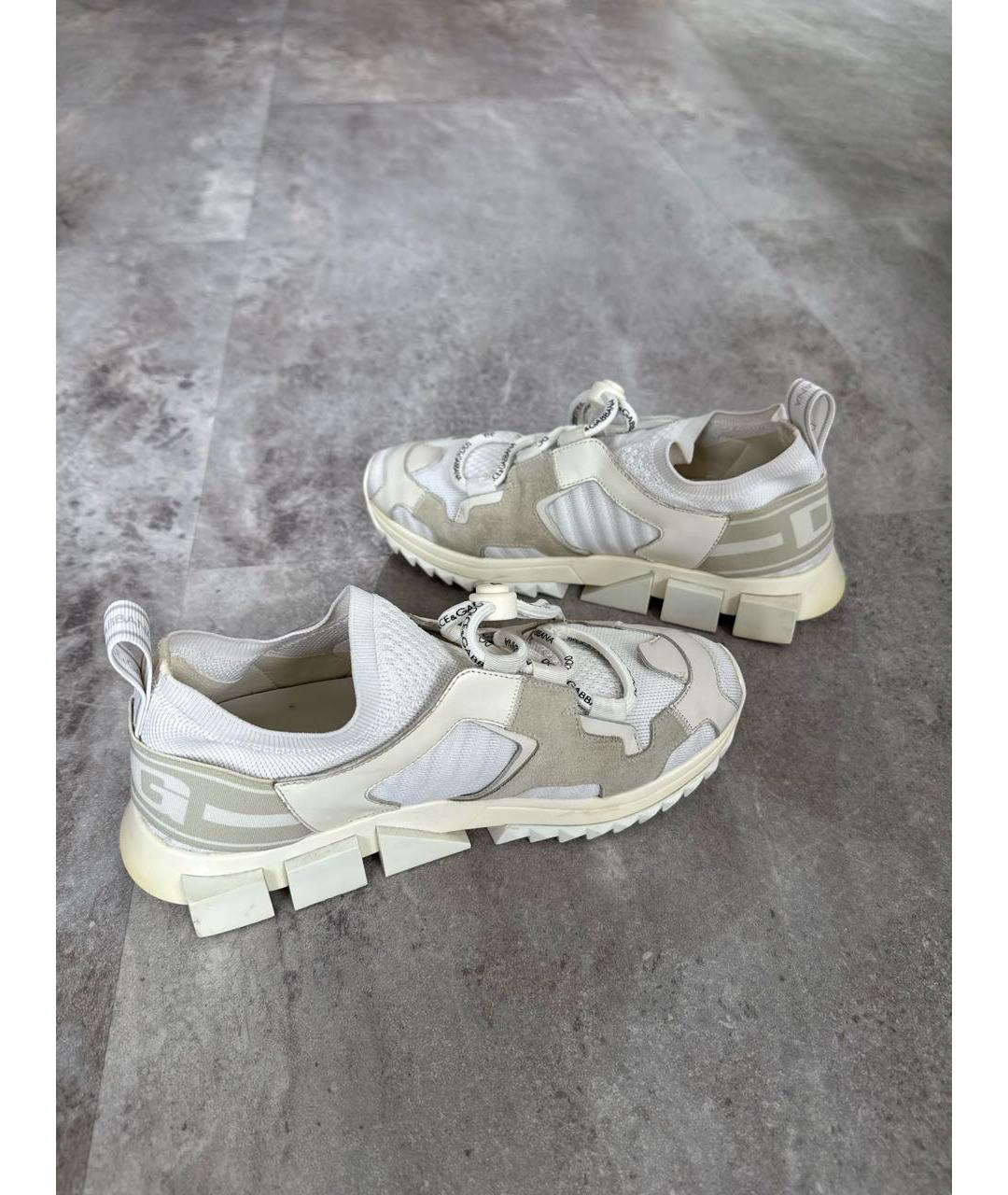 DOLCE&GABBANA Бежевые текстильные кеды, фото 5