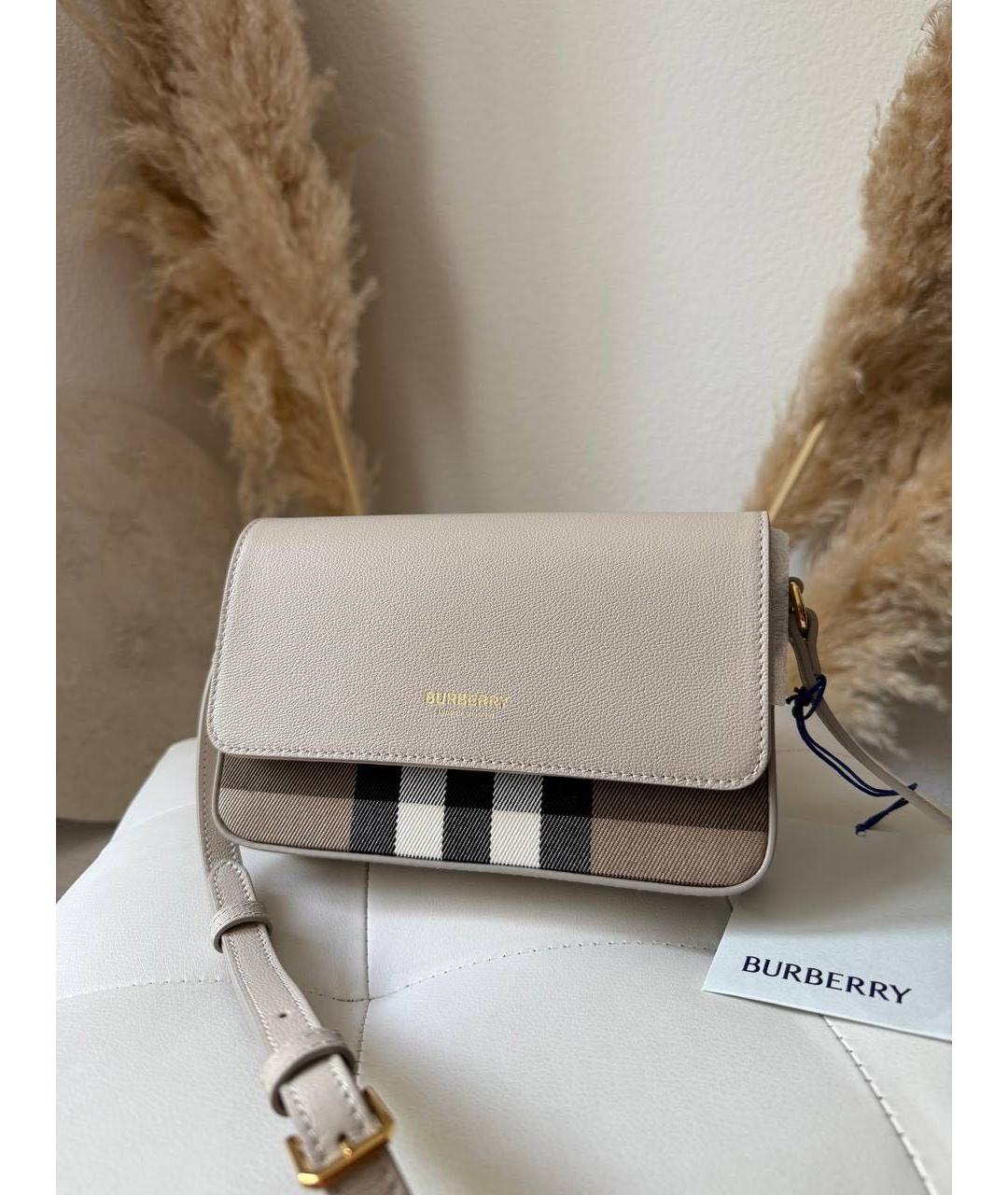 BURBERRY Бежевая кожаная сумка через плечо, фото 8
