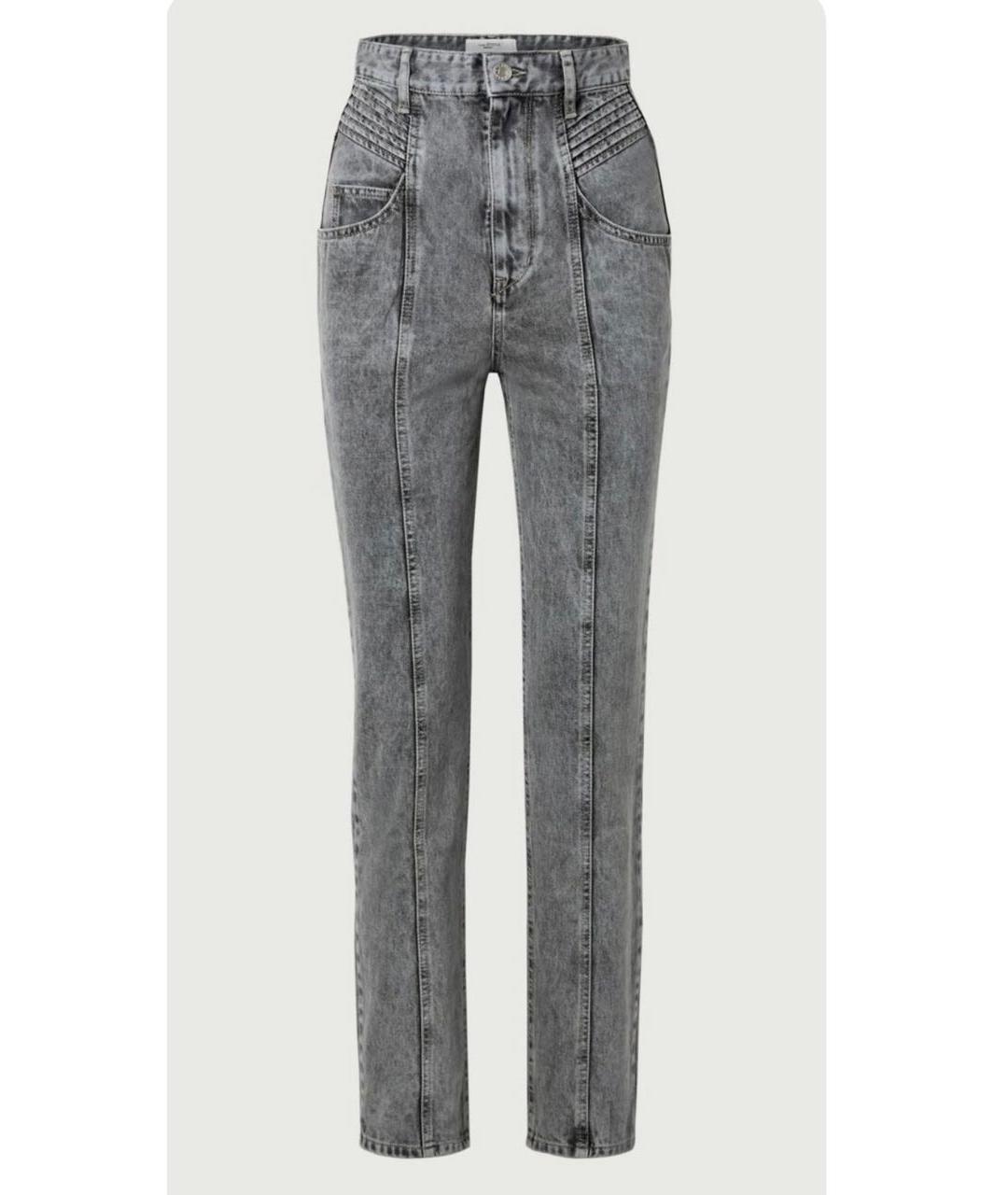 ISABEL MARANT ETOILE Серые хлопковые прямые джинсы, фото 9