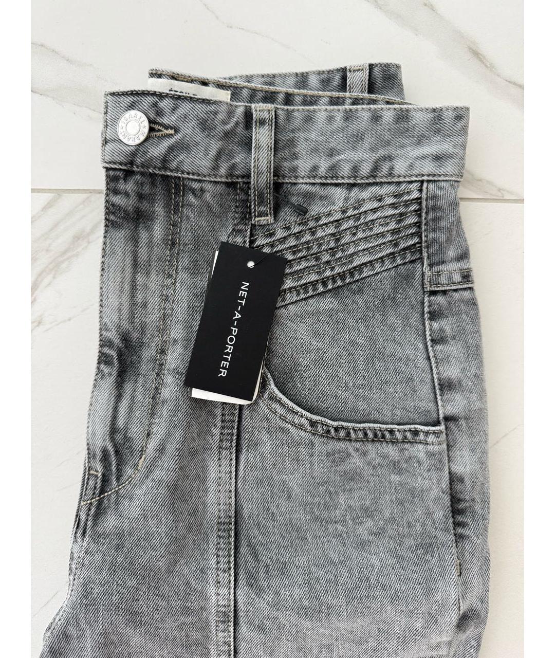 ISABEL MARANT ETOILE Серые хлопковые прямые джинсы, фото 4